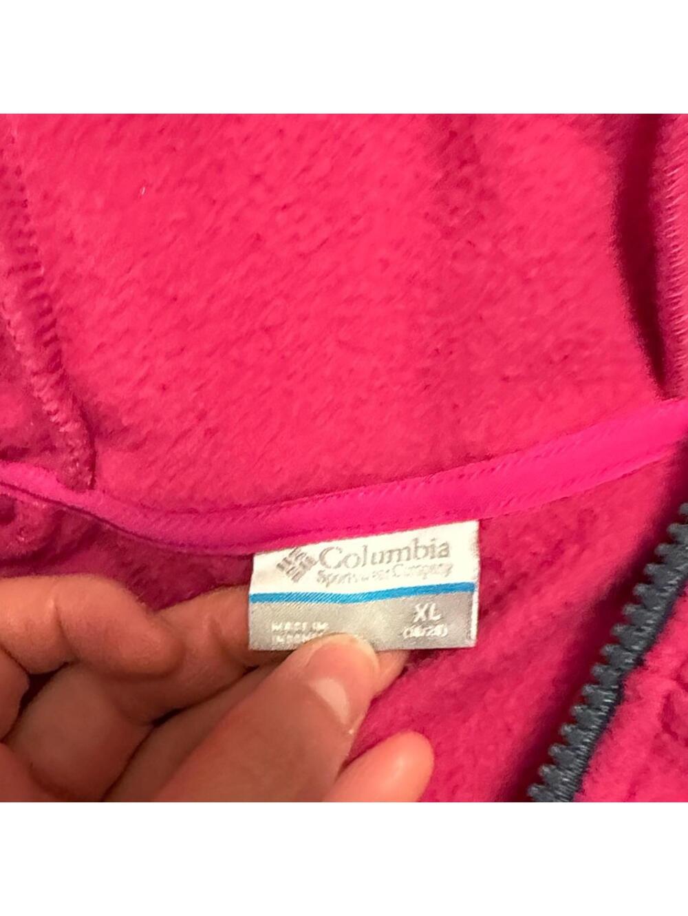 Columbia Girls Youth XL (18/20) Pink Full Zip Fleece Jacket — Fits Women's XS/S - Picture 3 of 8